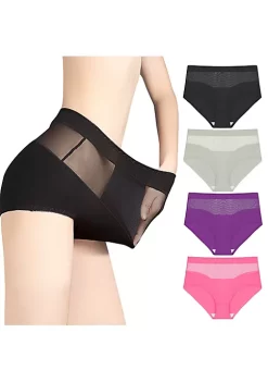 Agnes Orinda Women's 4 Packs Underwear Mid-Rise Soft Hipster Briefs Lace Panties -Agnes Orinda Store Belk 1012