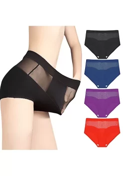 Agnes Orinda Women's 4 Packs Underwear Mid-Rise Soft Hipster Briefs Lace Panties -Agnes Orinda Store Belk 1013