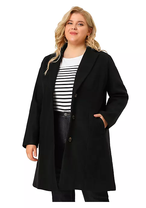 Agnes Orinda Women's Plus Size Winter Coats Elegant Notched Lapel Single Breasted Trench Coat 15 Agnes Orinda Women's Plus Size Winter Coats Elegant Notched Lapel Single Breasted Trench Coat - Image 13