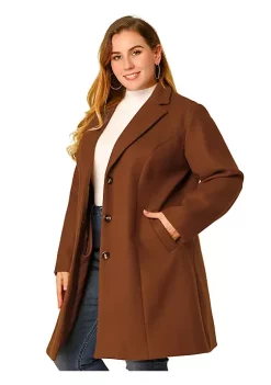 Agnes Orinda Women's Plus Size Winter Coats Elegant Notched Lapel Single Breasted Trench Coat 30 Agnes Orinda Women's Plus Size Winter Coats Elegant Notched Lapel Single Breasted Trench Coat -Agnes Orinda Store Belk 104