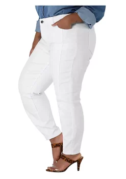 Agnes Orinda Women's Plus Size Stretch Mid Rise Washed Skinny Jeans -Agnes Orinda Store Belk 1054