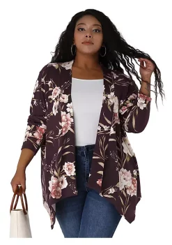 Agnes Orinda Women's Plus Size Cardigans Leopard Printed Asymmetric Hem Jackets Open Front Cardigan -Agnes Orinda Store Belk 1090