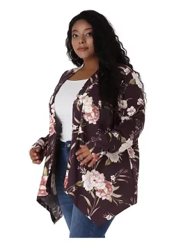 Agnes Orinda Women's Plus Size Cardigans Leopard Printed Asymmetric Hem Jackets Open Front Cardigan -Agnes Orinda Store Belk 1091