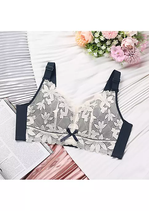 Agnes Orinda Women's Full Coverage Soft Cup Back Close Lace Wirefree Bras 5 Agnes Orinda Women's Full Coverage Soft Cup Back Close Lace Wirefree Bras - Image 3