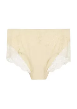 Agnes Orinda Women's Mid Waist Silky Comfy Lace Plus Size Breathable Briefs Panties