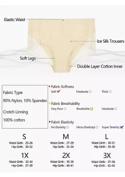 Agnes Orinda Women's Mid Waist Silky Comfy Lace Plus Size Breathable Briefs Panties -Agnes Orinda Store Belk 1218