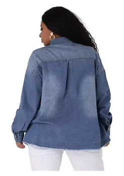 Agnes Orinda Women's Plus Size Shirts Button Down Shirt, Work Cotton Casual Denim Jackets Casual 14 Agnes Orinda Women's Plus Size Shirts Button Down Shirt, Work Cotton Casual Denim Jackets Casual -Agnes Orinda Store Belk 1227