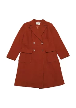 Agnes Orinda Women's Plus Size Notched Lapel Double Breasted Trench Pea Coats Jacket Winter Long Coat -Agnes Orinda Store Belk 123