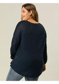 Agnes Orinda Plus Size Top for Women Round Neck Shirt, Long Sleeve Semi Sheer Bohemian Tops -Agnes Orinda Store Belk 1291