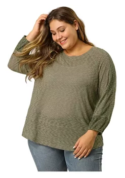 Agnes Orinda Plus Size Top for Women Round Neck Shirt, Long Sleeve Semi Sheer Bohemian Tops -Agnes Orinda Store Belk 1292