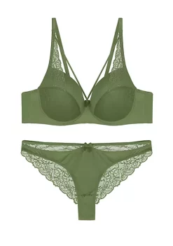 Agnes Orinda Sey Lingerie for Women Piece Lace Lingerie Set Minimizer Underwire Bra and Panty Sets -Agnes Orinda Store Belk 1317