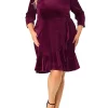 Agnes Orinda Women's Plus Size Wrap Prom Ruffle 3/4 Sleeve Velvet Party Dress 2 Agnes Orinda Women's Plus Size Wrap Prom Ruffle 3/4 Sleeve Velvet Party Dress -Agnes Orinda Store Belk 1321