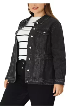 Agnes Orinda Plus Size Denim Jackets for Women Classic Washed Front Relaxed Fit Jean Jacket -Agnes Orinda Store Belk 134