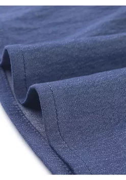 Agnes Orinda Women's Plus Size Denim Tiered Babydoll Short Sleeve Chambray Midi Dress -Agnes Orinda Store Belk 1361