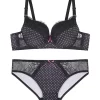 Agnes Orinda Women's Sey Lingerie Lace Polka Dots Bra and Panty Sets Piece Lingerie Set -Agnes Orinda Store Belk 1384