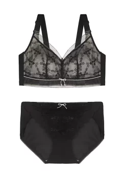 Agnes Orinda Lingerie for Women Piece Lingerie Set Unlined Full Figure Lace Soft Cup Minimizer Bra and Panty Sets -Agnes Orinda Store Belk 1409