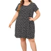 Agnes Orinda Plus Size Nightgowns for Women Loungewear Round Neck Pattern Sleepwear Nightgown -Agnes Orinda Store Belk 1416