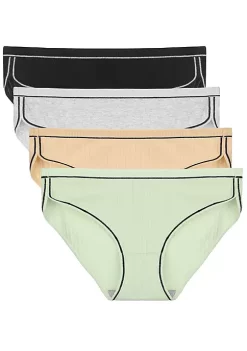 Agnes Orinda Women's 4 Packs Briefs Mid-Rise Soft Seamless Hipster Underwear -Agnes Orinda Store Belk 1449