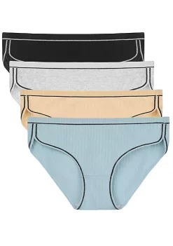 Agnes Orinda Women's 4 Packs Briefs Mid-Rise Soft Seamless Hipster Underwear -Agnes Orinda Store Belk 1450