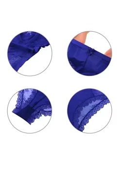 Agnes Orinda Women's Plus Size Laceback Mid-Rise Solid Brief Micro Underwear -Agnes Orinda Store Belk 1477