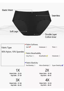 Agnes Orinda Women's Plus Size Panty High Rise Seamless Brief Laser Cut Underwear -Agnes Orinda Store Belk 1496