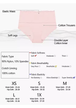 Agnes Orinda Underpants for Women Stretch Mid High Waist Briefs Breathable Hipster Panties 3 Pack -Agnes Orinda Store Belk 1504