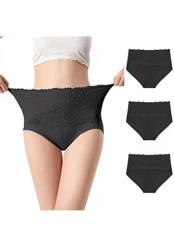 Agnes Orinda Underpants for Women Stretch Mid High Waist Briefs Breathable Hipster Panties 3 Pack -Agnes Orinda Store Belk 1506