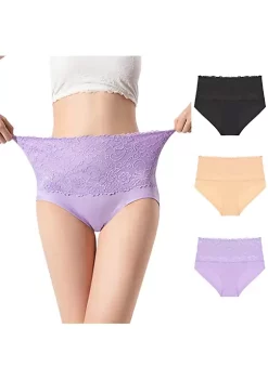 Agnes Orinda Underpants for Women Stretch Mid High Waist Briefs Breathable Hipster Panties 3 Pack -Agnes Orinda Store Belk 1507