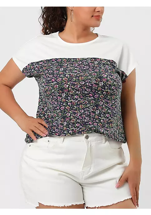 Agnes Orinda Women's Plus Size T Shirt Dolman Sleeve Summer Floral Top 4 Agnes Orinda Women's Plus Size T Shirt Dolman Sleeve Summer Floral Top - Image 2