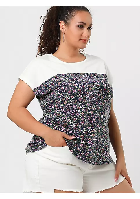 Agnes Orinda Women's Plus Size T Shirt Dolman Sleeve Summer Floral Top 6 Agnes Orinda Women's Plus Size T Shirt Dolman Sleeve Summer Floral Top - Image 4