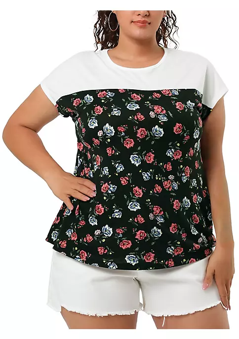 Agnes Orinda Women's Plus Size T Shirt Dolman Sleeve Summer Floral Top 9 Agnes Orinda Women's Plus Size T Shirt Dolman Sleeve Summer Floral Top - Image 7
