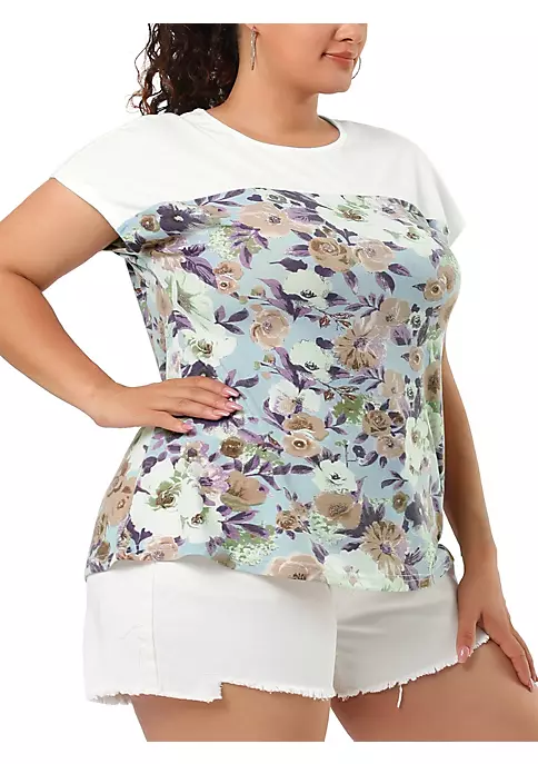 Agnes Orinda Women's Plus Size T Shirt Dolman Sleeve Summer Floral Top 11 Agnes Orinda Women's Plus Size T Shirt Dolman Sleeve Summer Floral Top - Image 9