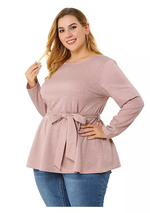 Agnes Orinda Women's Plus Size Blouse Houndstooth Office Casual Work Blouses Peplum Top Mothers Day Gifts 3 Agnes Orinda Women's Plus Size Blouse Houndstooth Office Casual Work Blouses Peplum Top Mothers Day Gifts