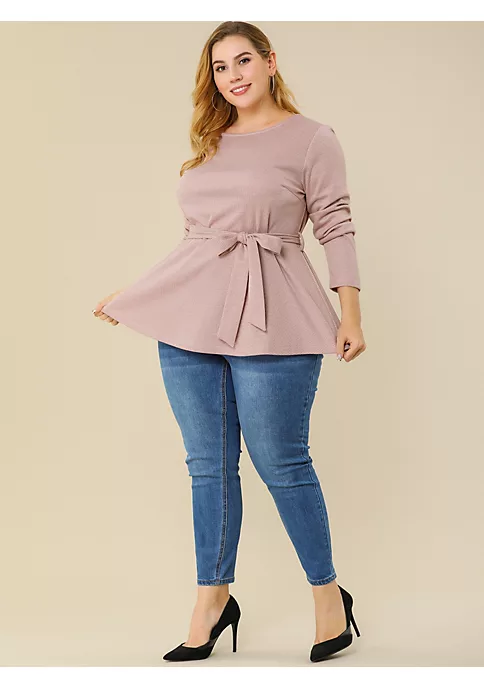 Agnes Orinda Women's Plus Size Blouse Houndstooth Office Casual Work Blouses Peplum Top Mothers Day Gifts 5 Agnes Orinda Women's Plus Size Blouse Houndstooth Office Casual Work Blouses Peplum Top Mothers Day Gifts - Image 3