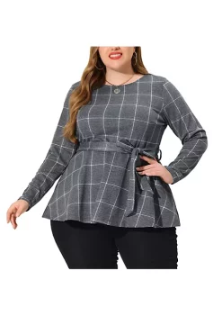Agnes Orinda Women's Plus Size Blouse Houndstooth Office Casual Work Blouses Peplum Top Mothers Day Gifts 18 Agnes Orinda Women's Plus Size Blouse Houndstooth Office Casual Work Blouses Peplum Top Mothers Day Gifts -Agnes Orinda Store Belk 1584