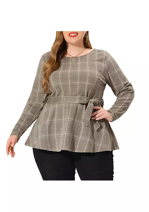 Agnes Orinda Women's Plus Size Blouse Houndstooth Office Casual Work Blouses Peplum Top Mothers Day Gifts 12 Agnes Orinda Women's Plus Size Blouse Houndstooth Office Casual Work Blouses Peplum Top Mothers Day Gifts - Image 10
