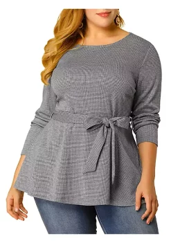 Agnes Orinda Women's Plus Size Blouse Houndstooth Office Casual Work Blouses Peplum Top Mothers Day Gifts 23 Agnes Orinda Women's Plus Size Blouse Houndstooth Office Casual Work Blouses Peplum Top Mothers Day Gifts -Agnes Orinda Store Belk 1589