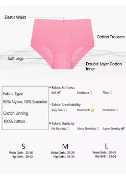 Agnes Orinda Women's 4 Packs Mid-Rise Briefs Comfort Seamless Hipster Underwear -Agnes Orinda Store Belk 1614