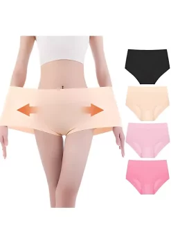 Agnes Orinda Women's 4 Packs Mid-Rise Briefs Comfort Seamless Hipster Underwear -Agnes Orinda Store Belk 1617