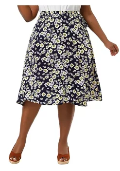 Agnes Orinda Women's Plus Size Spring Camping Floral A Line Wrap Midi Skirt -Agnes Orinda Store Belk 1632