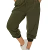 Agnes Orinda Women's Plus Size Drawstring Waist Contrast Color Jogger Pants