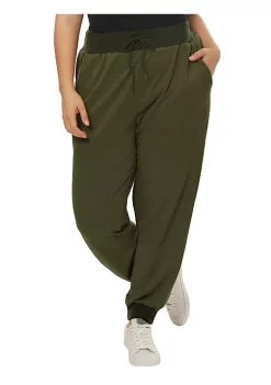 Agnes Orinda Women's Plus Size Drawstring Waist Contrast Color Jogger Pants -Agnes Orinda Store Belk 1643