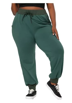 Agnes Orinda Women's Plus Size Drawstring Waist Contrast Color Jogger Pants -Agnes Orinda Store Belk 1646