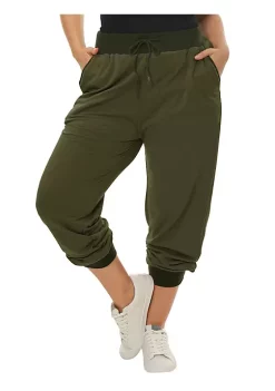 Agnes Orinda Women's Plus Size Drawstring Waist Contrast Color Jogger Pants -Agnes Orinda Store Belk 1648