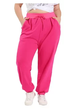 Agnes Orinda Women's Plus Size Drawstring Waist Contrast Color Jogger Pants -Agnes Orinda Store Belk 1649