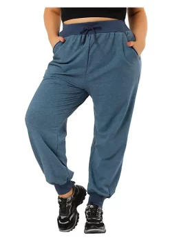 Agnes Orinda Women's Plus Size Drawstring Waist Contrast Color Jogger Pants -Agnes Orinda Store Belk 1652