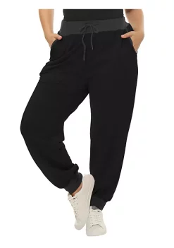 Agnes Orinda Women's Plus Size Drawstring Waist Contrast Color Jogger Pants -Agnes Orinda Store Belk 1654