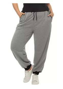 Agnes Orinda Women's Plus Size Drawstring Waist Contrast Color Jogger Pants -Agnes Orinda Store Belk 1655