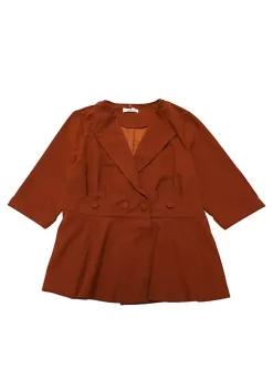 Agnes Orinda Women's Plus Size Blazers Ruffle V Neck Button Ruched Casual Peplum Blazer -Agnes Orinda Store Belk 166