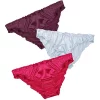 Agnes Orinda Women's Frill Trim Underwear Briefs Hipster Panty Satin Panties 3 Pack